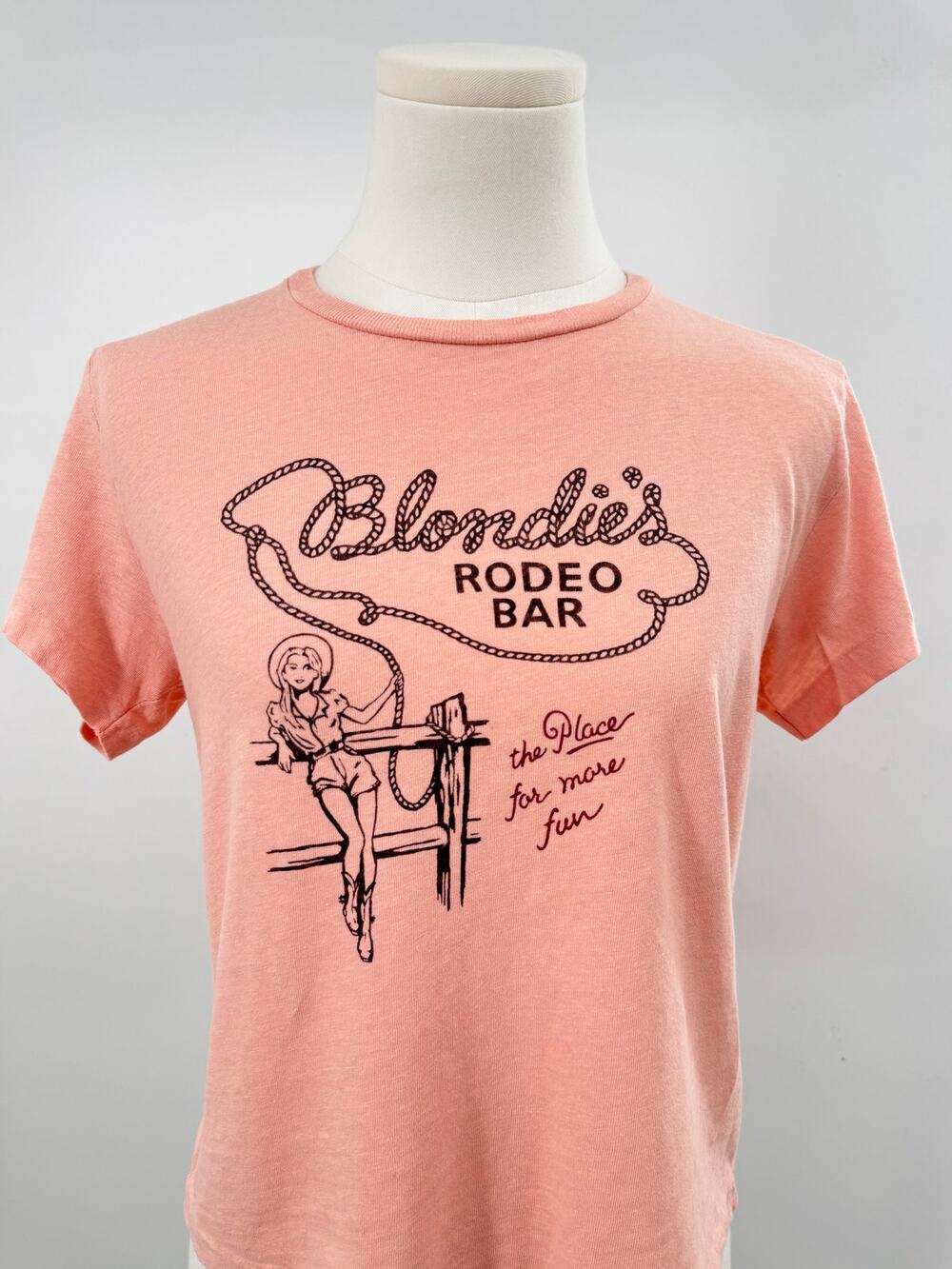 RE/DONE Vintage Graphic Tee Peach Rodeo Bar T-shirt Hanes Top XS